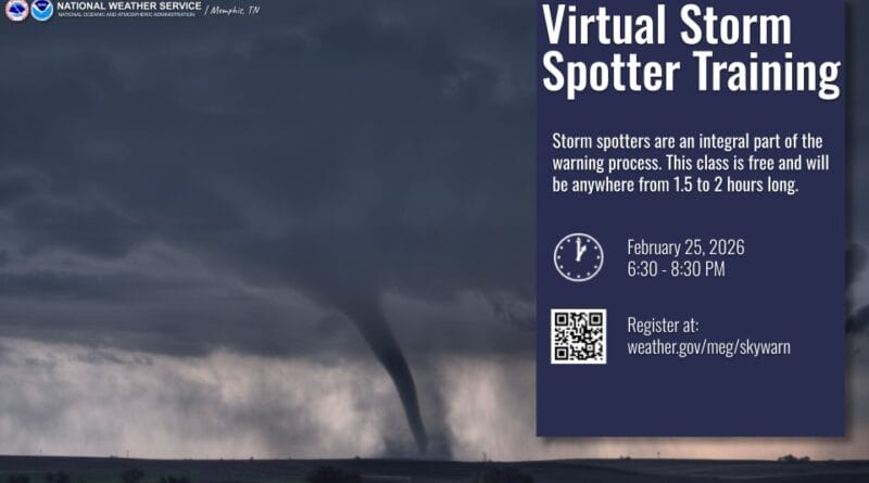 Upcoming Virtual Storm Spotter Training Scheduled for Next Week One week from today, we will be holding a virtual storm spotter training class
