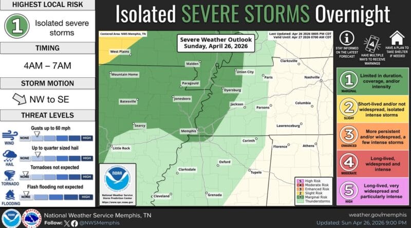 Severe Thunderstorm Outlook Issued Through Early Monday Morning Here is the latest Severe Thunderstorm Outlook through early Monday AM