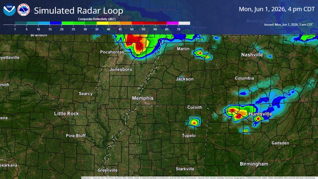 Two rounds of storms expected across the Mid-South today - Pontotoc News