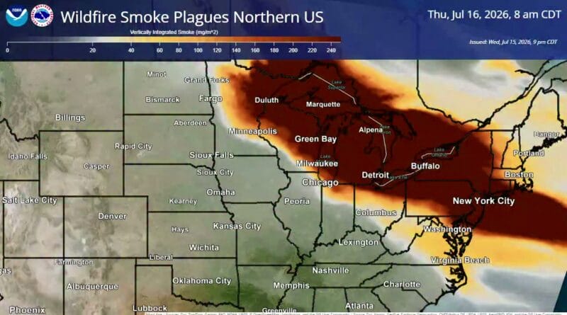 Canadian Wildfire Smoke Continues to Affect Northern U.S. Air Quality Canadian wildfire smoke continues to impact northern areas of the United States