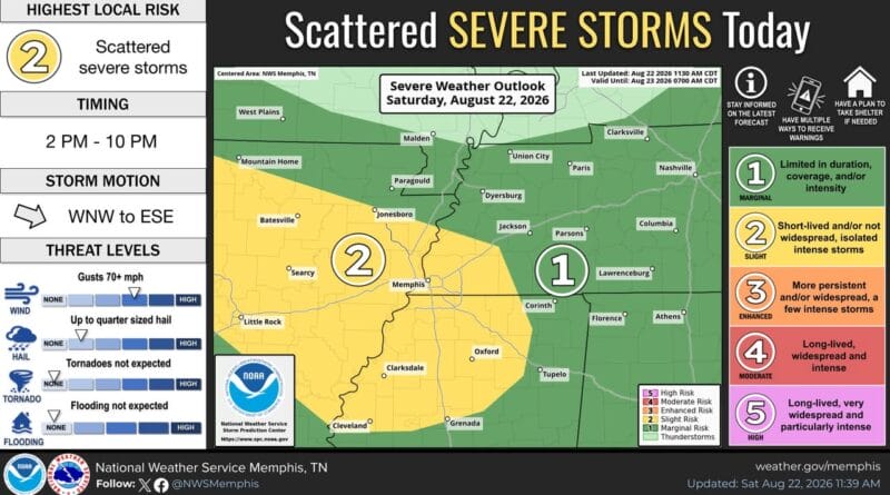 Severe Weather Threat Increases with Slight Risk for Strong Winds Risk upgrade🚨 Portions of the area are now under a Slight Risk for severe thunderstorms with the pot