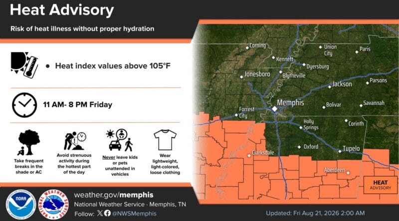 Heat Conditions Easing in Parts of the South, but Risks Remain Photos from US National Weather Service Memphis Tennessee's post