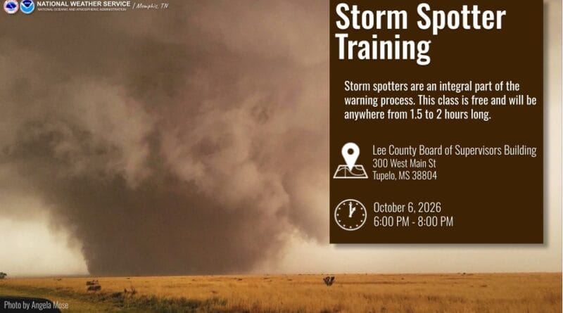 Tupelo to host in-person SKYWARN weather safety course tomorrow TOMORROW: Join us in Tupelo, MS for our next in person SKYWARN course