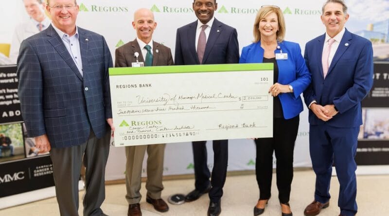 Regions Bank pledges $2.5 million to UMMC Cancer Center in Mississippi A major investment in the future of cancer care in Mississippi